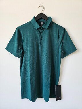 NWT LULULEMON SMTL Teal Green Evolution Polo Top Shirt Men's Medium